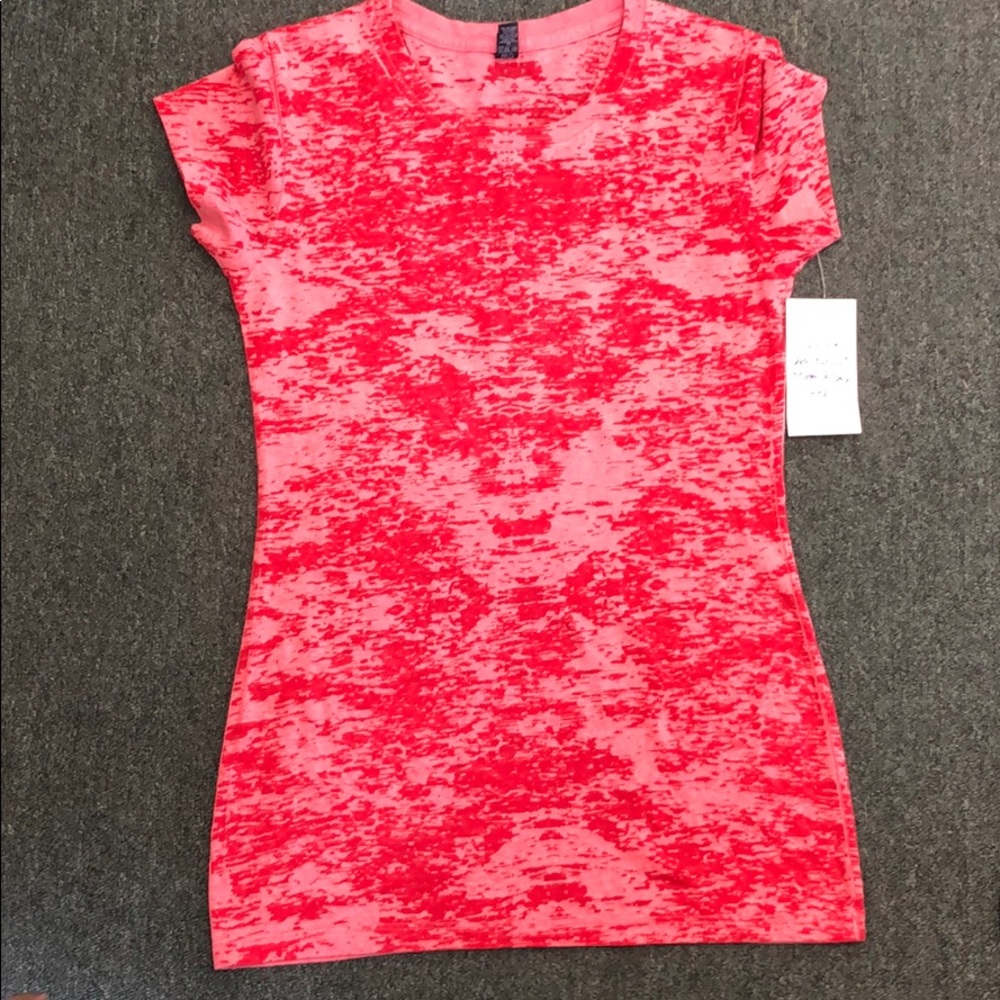 Royal apparel red burn out ladies tee. Size med
